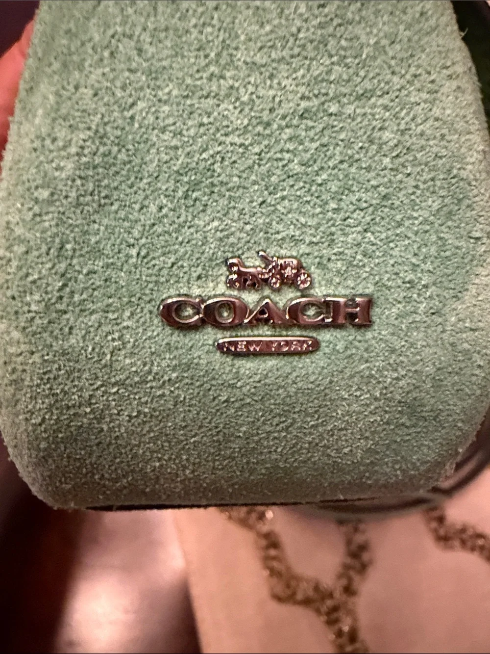 Coach Ashton Baby Blue Suede Crossbody Bag with Buckle Front - Picture 5 of 7